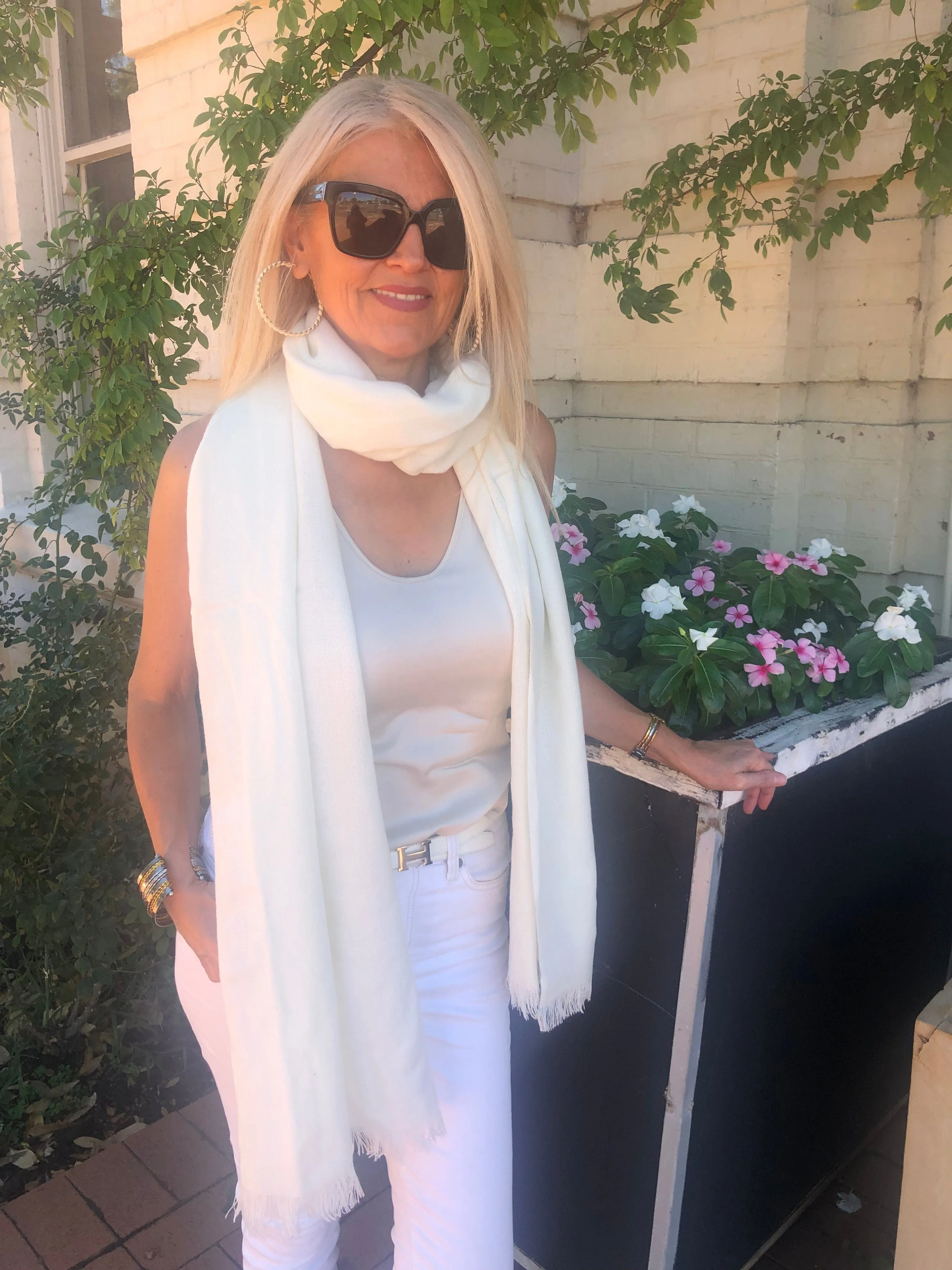 ⭐️ Luxury Pure Cashmere Pashmina - Pearl White
