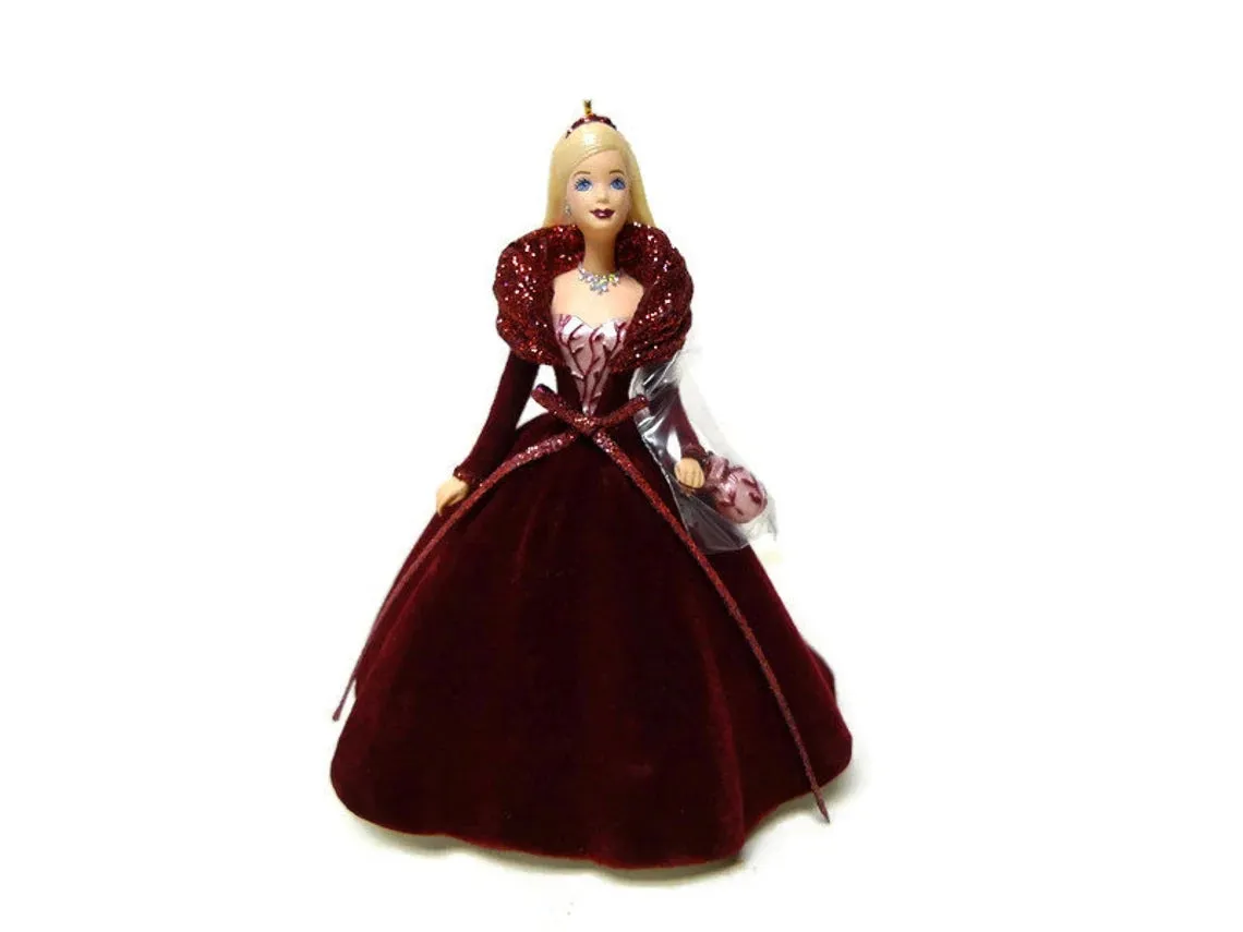 00s 2002 Holiday Barbie Ornament Collector's Series By Hallmark