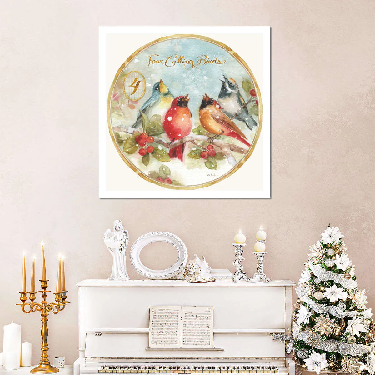12 Days Of Christmas IV Round Wall Art