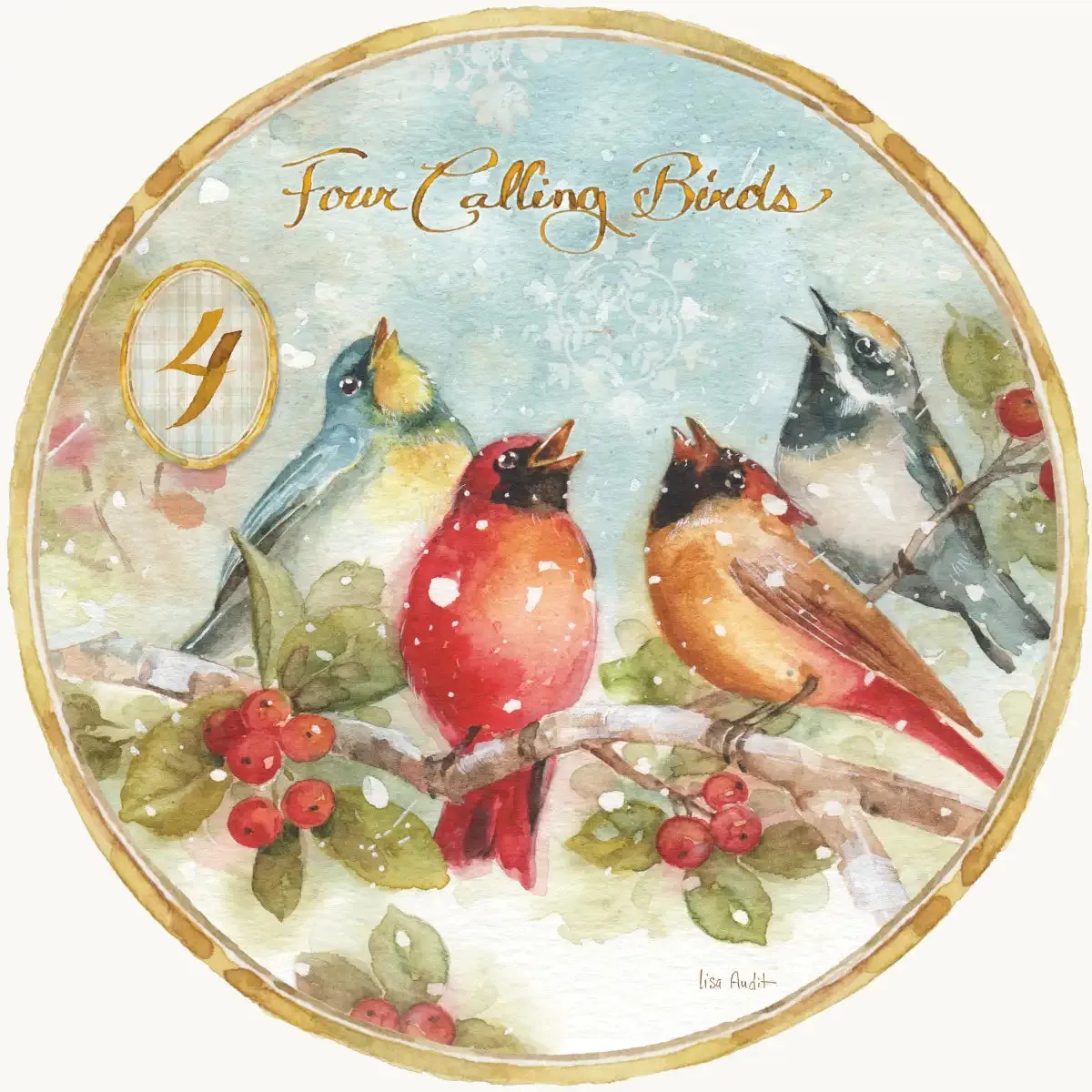 12 Days Of Christmas IV Round Wall Art
