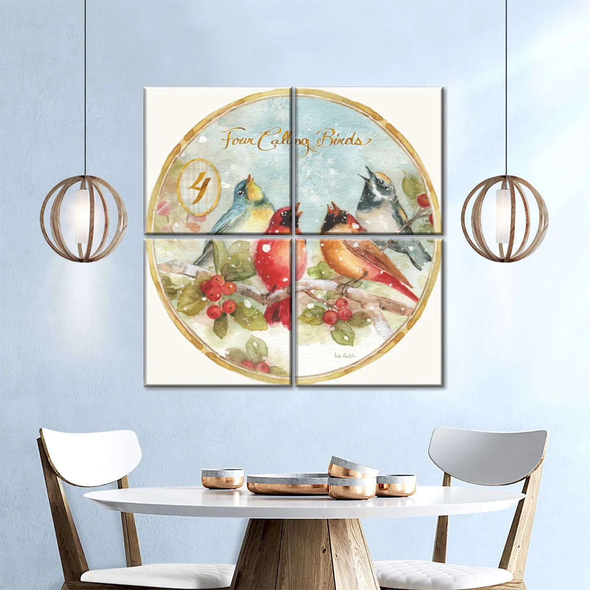 12 Days Of Christmas IV Round Wall Art