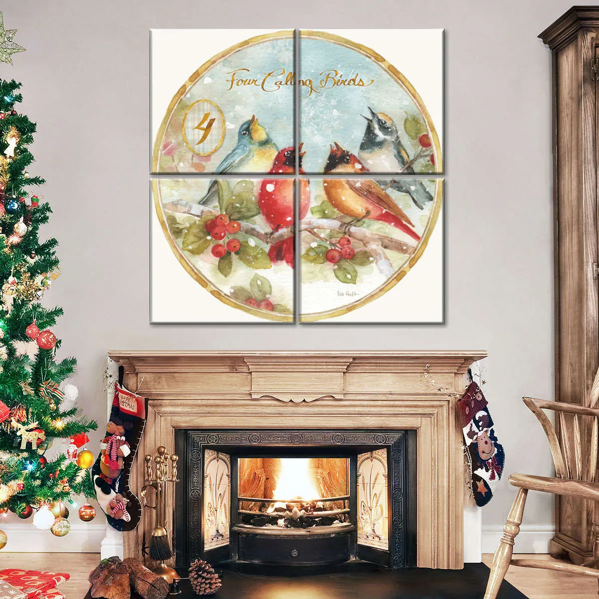 12 Days Of Christmas IV Round Wall Art