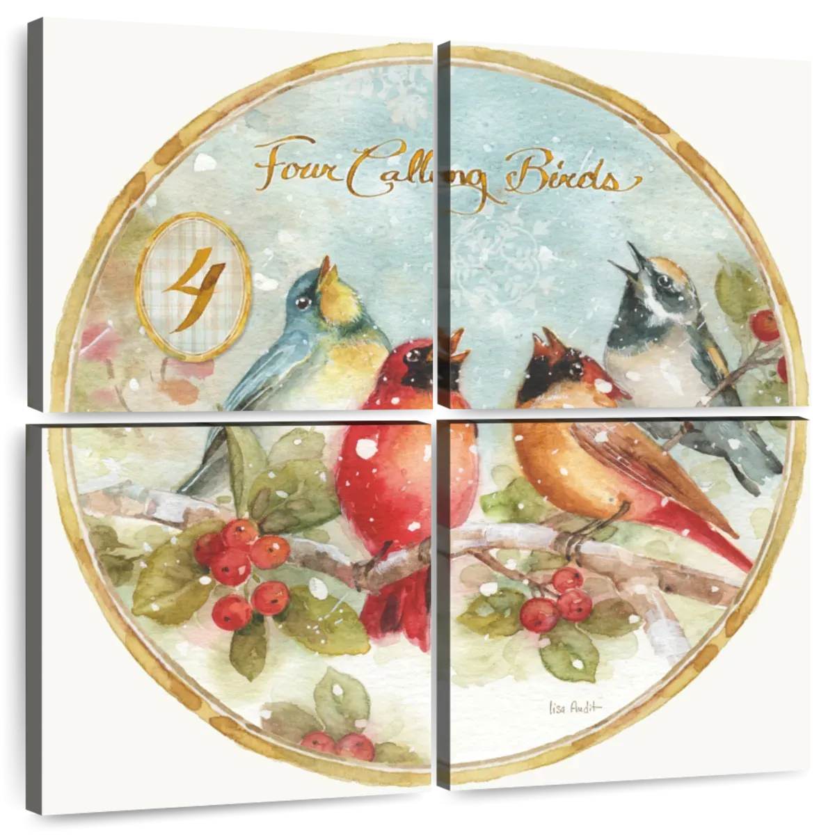 12 Days Of Christmas IV Round Wall Art