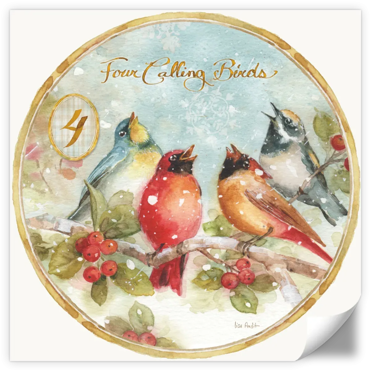 12 Days Of Christmas IV Round Wall Art