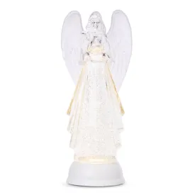 13" Lighted Angel with Swirling Glitter Water Globe