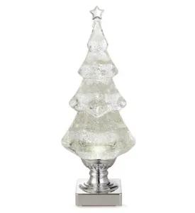 14" Lighted Clear Tree Snow Globe