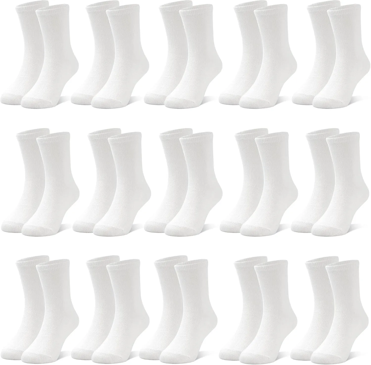 15 Pairs Toddler Socks Kids Crew Mid Calf Dress Socks for Boys Girls Children 1-13 Years