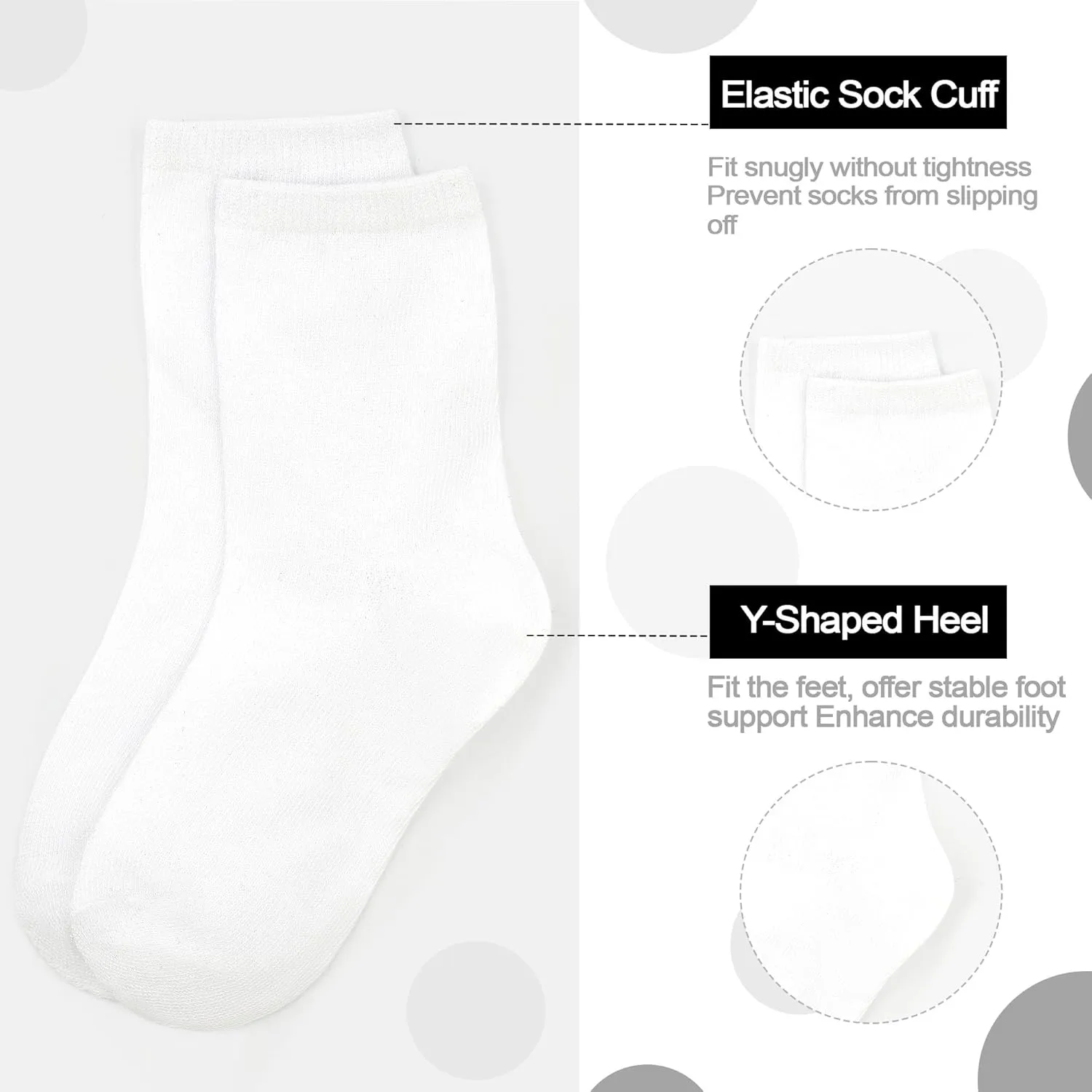 15 Pairs Toddler Socks Kids Crew Mid Calf Dress Socks for Boys Girls Children 1-13 Years
