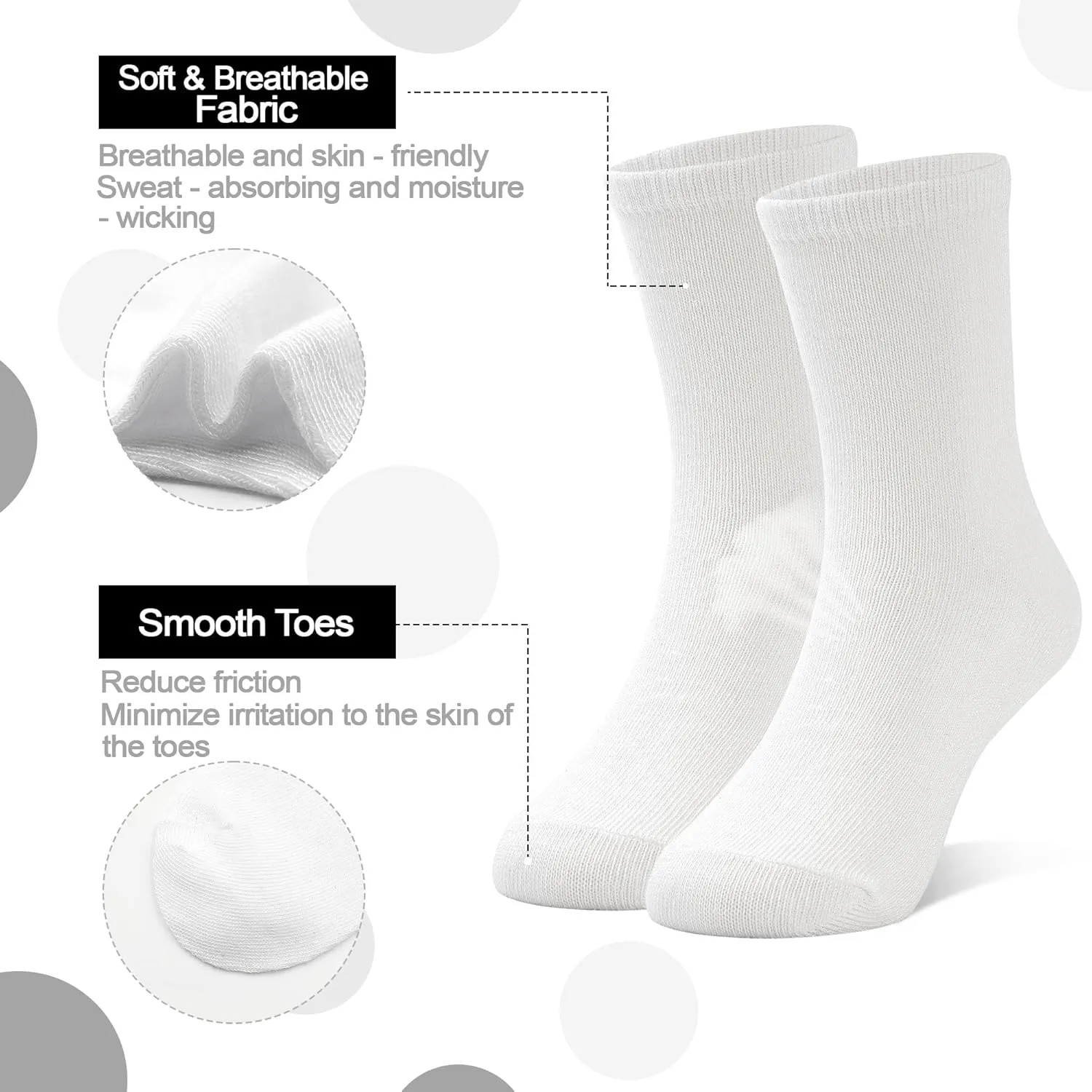 15 Pairs Toddler Socks Kids Crew Mid Calf Dress Socks for Boys Girls Children 1-13 Years