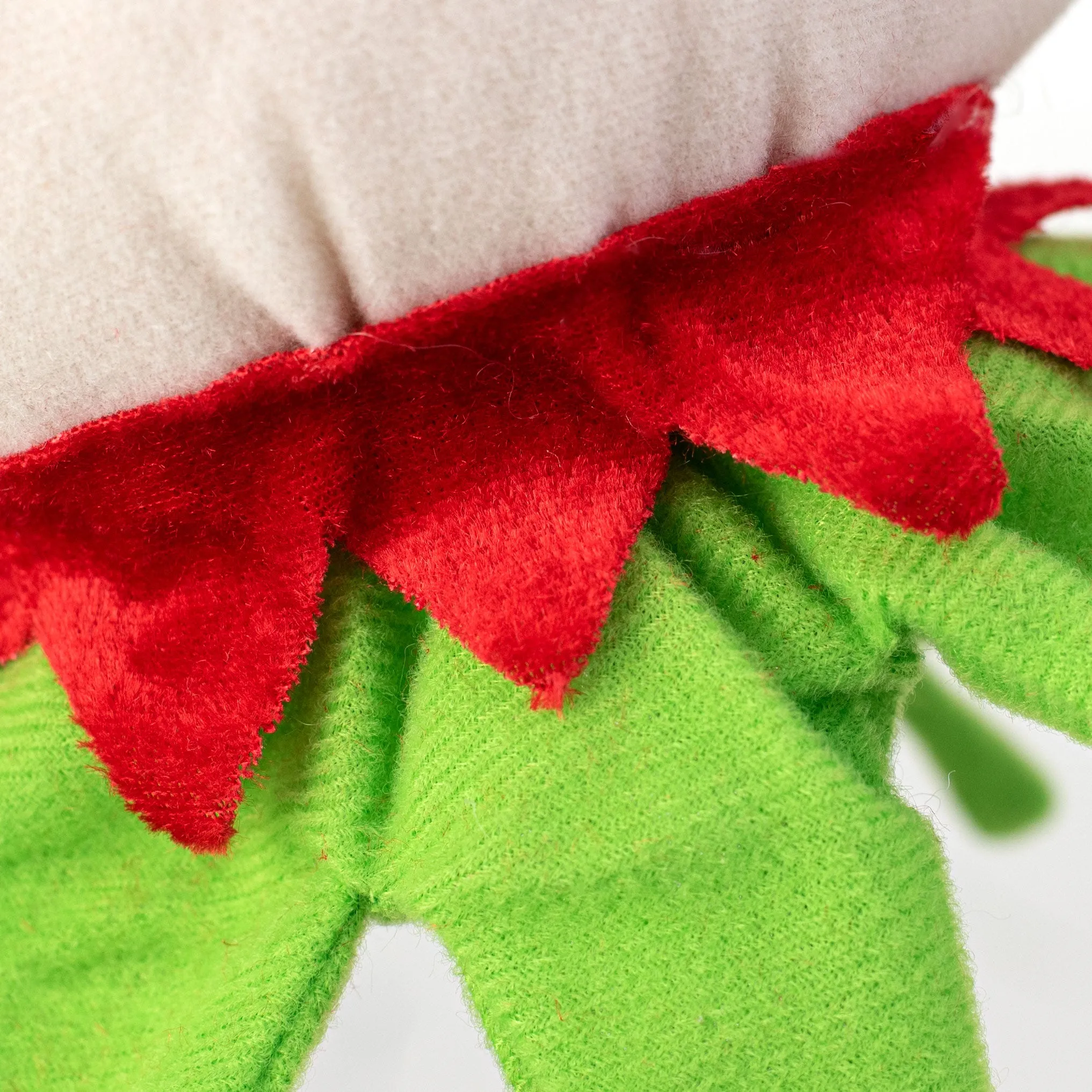 20" Fabric Elf Head With Bells Pick: Lime & Red