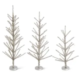 24.5" PEWTER TINSEL TREE