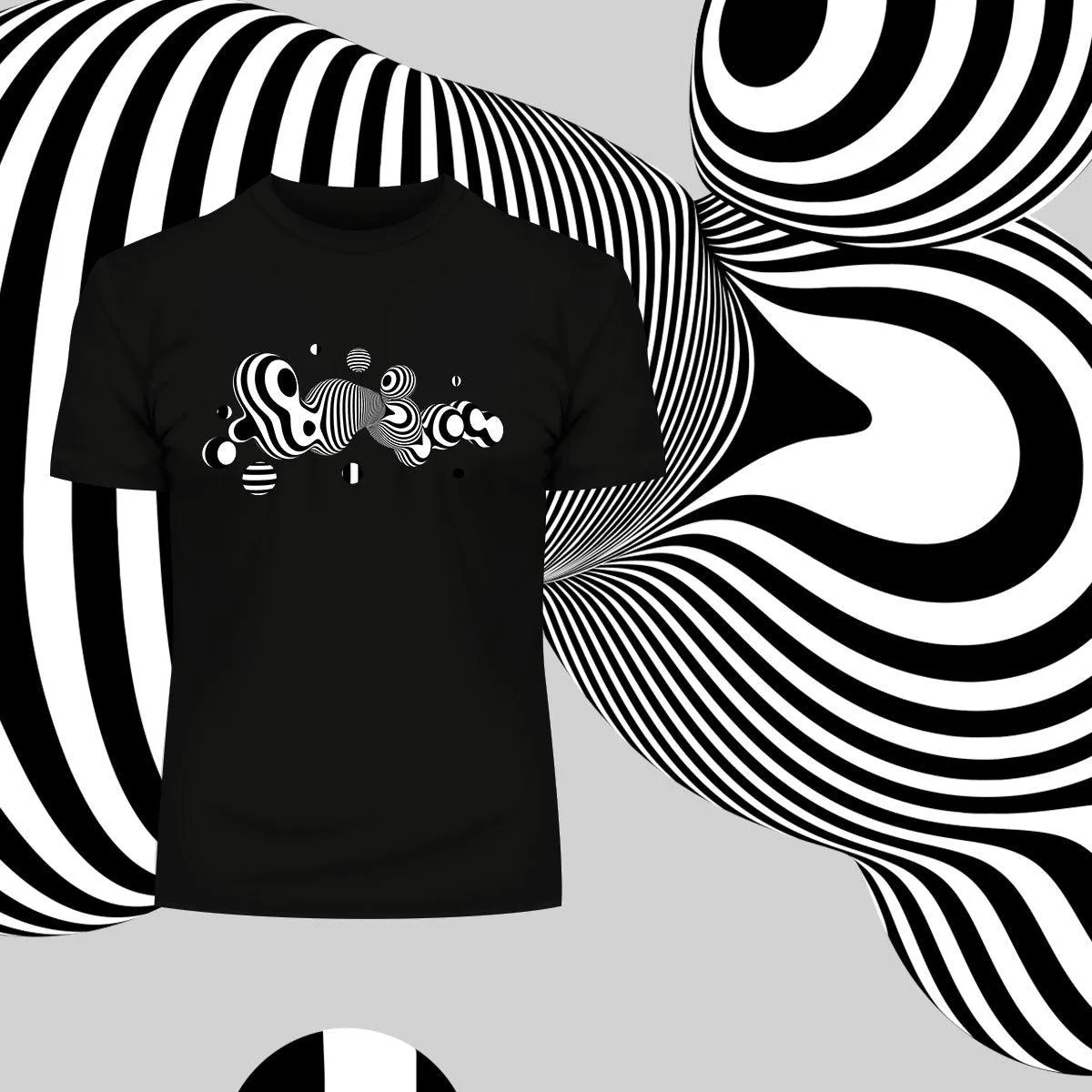 3D Fluid Abstract Zebra Bubble T-shirt Unique Design T-shirt