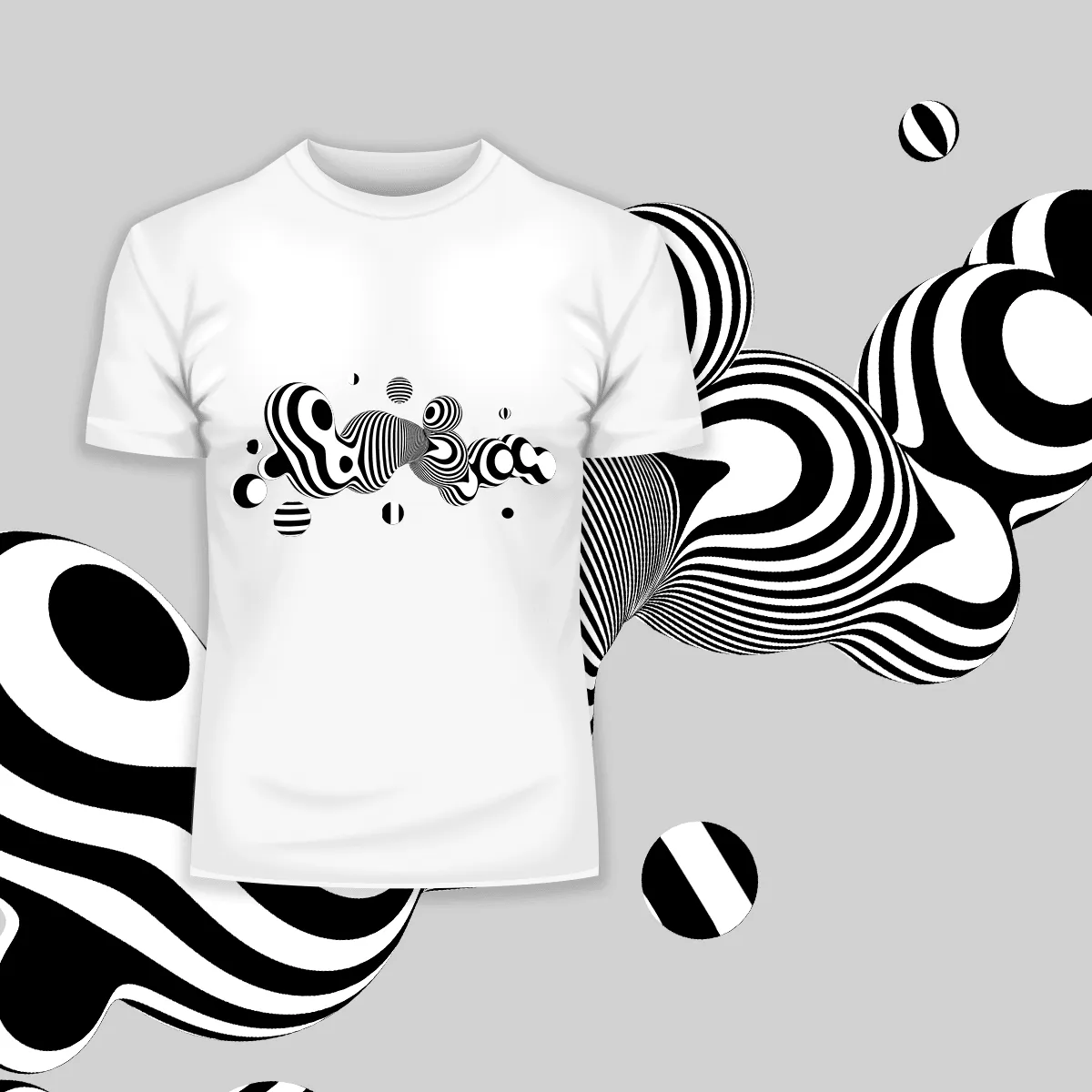 3D Fluid Abstract Zebra Bubble T-shirt Unique Design T-shirt