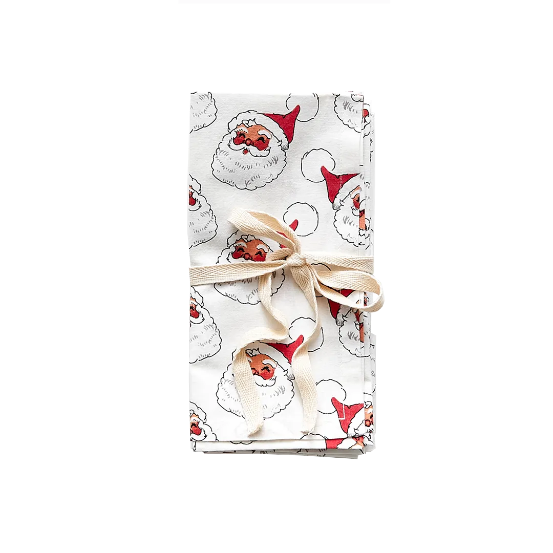 4-Pack Napkin Set-Antique Santas