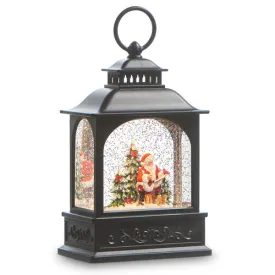 9.75" Santa in Forest Lighted Snow Globe