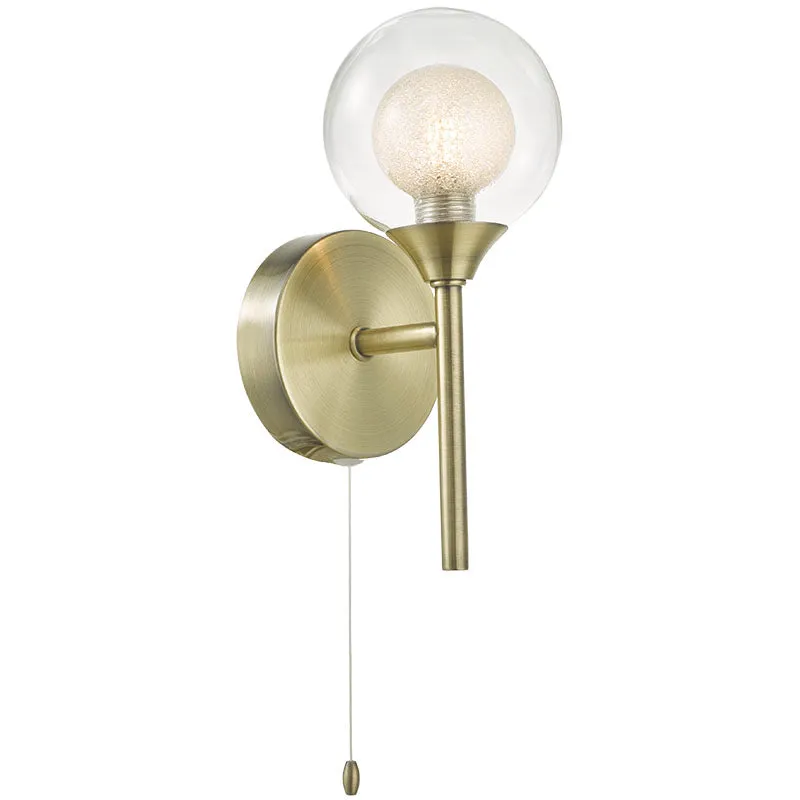 Acqua Globe Bathroom Wall Light - Black Finish IP44