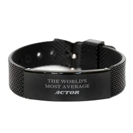Actor Black Shark Mesh Bracelet - THE WORLDS MOST AVERAGE Gift for the Aspiring Actor, Graduation, Confidence, Hope, and Inspirational Jewelry