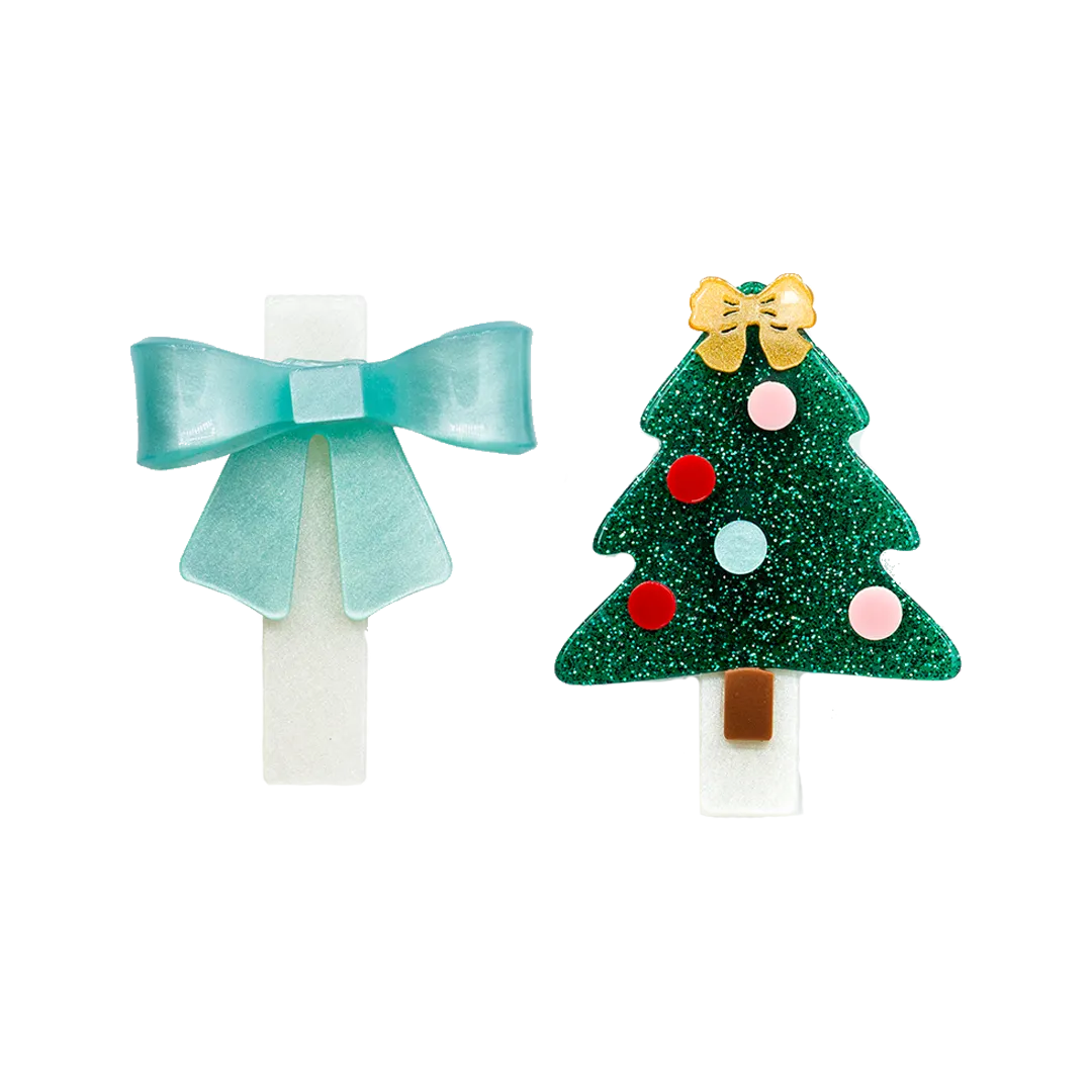 Alligator Clip Set - Glitter Tree