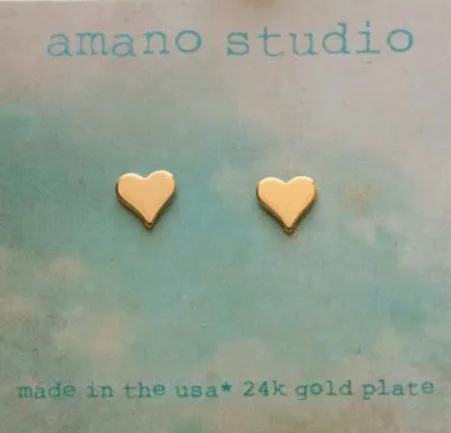 AMANO STUDIO Tiny Gold Heart Stud Earrings