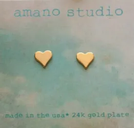AMANO STUDIO Tiny Gold Heart Stud Earrings