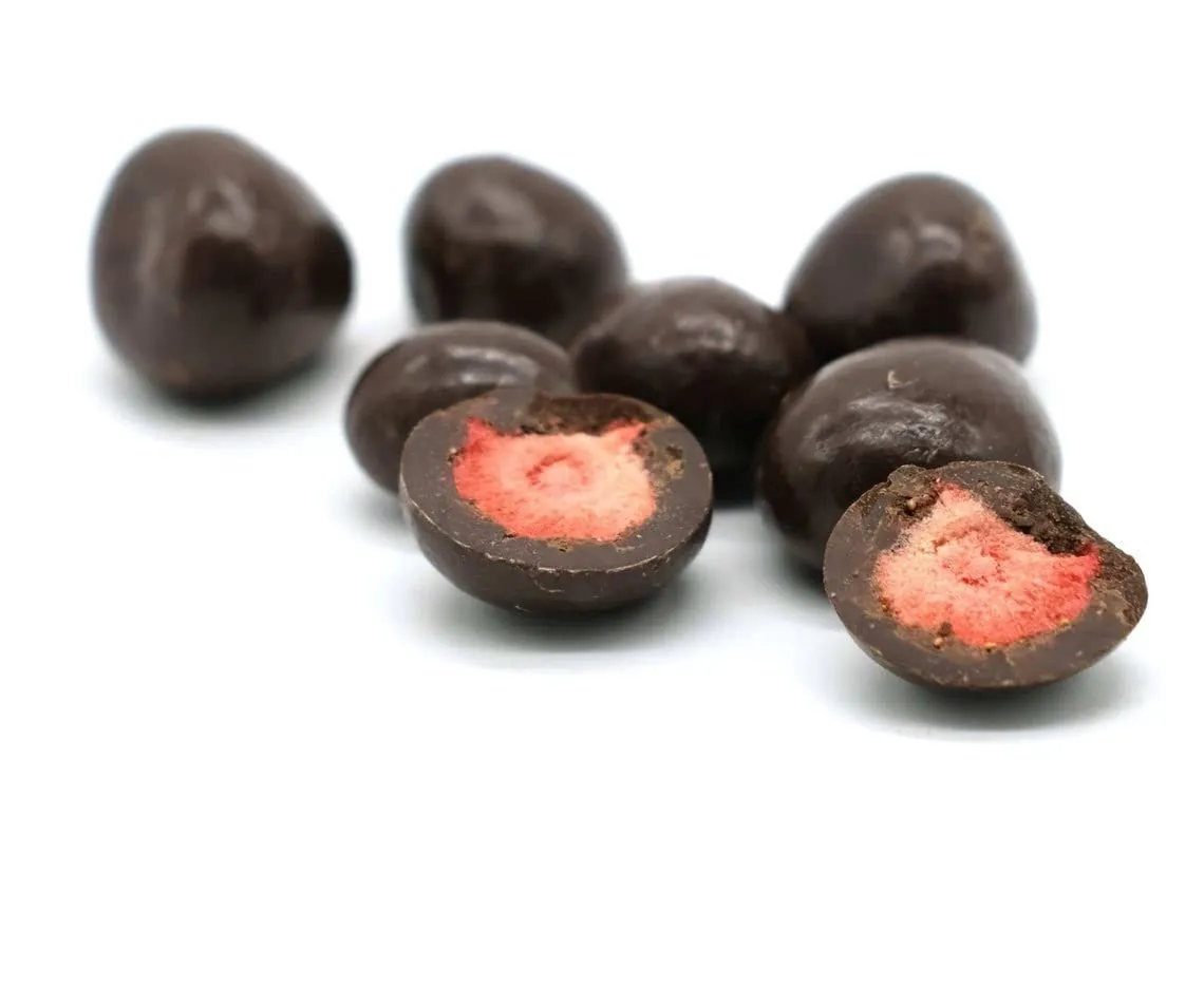 Andy Anand 48 Pcs Belgian Dark Chocolate Dipped Strawberries Freeze Dried Irresistible Chocolate Bliss, Dipped in Love: Chocolate Covered Strawberries for Your Special Someone