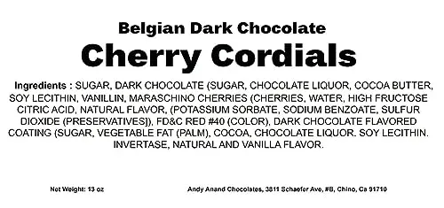 Andy Anand Belgian Dark Chocolate Cherry Cordials 48 Pcs, Decadent Delicacies: Satisfy Your Cravings, Chocolate Gift Box: A Thoughtful Way to Show Appreciation