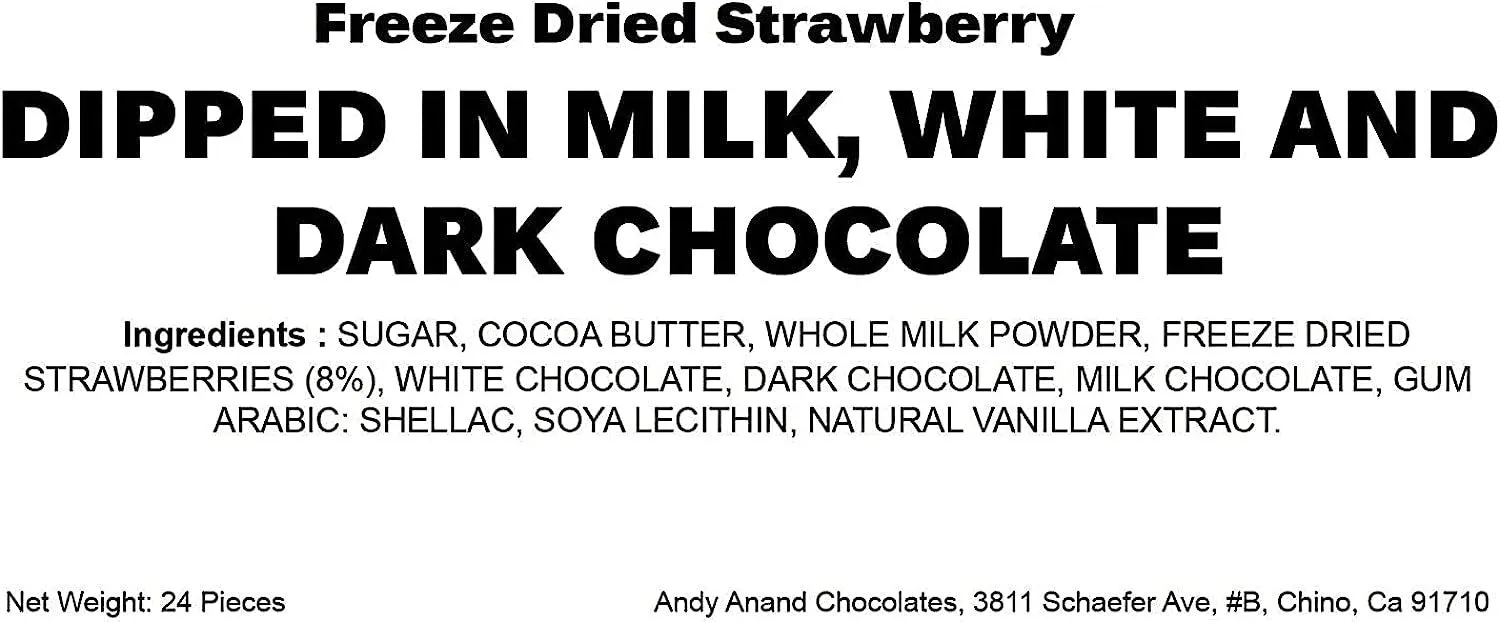 Andy Anand Fresh Freeze Dried Strawberries 48 Pcs Dipped in Premium Milk, White and Dark Chocolate, Chocolate Covered Strawberry Ideas: Get Inspired and Create Your Own Masterpiece