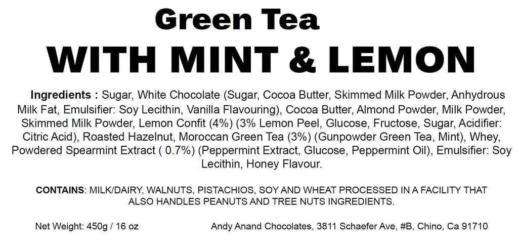 Andy Anand Green Tea Chocolate, Delicious Amazing Premium Gift Boxed (1 lbs) Sweet Surprises: Chocolate Gift Box for Friends and Family