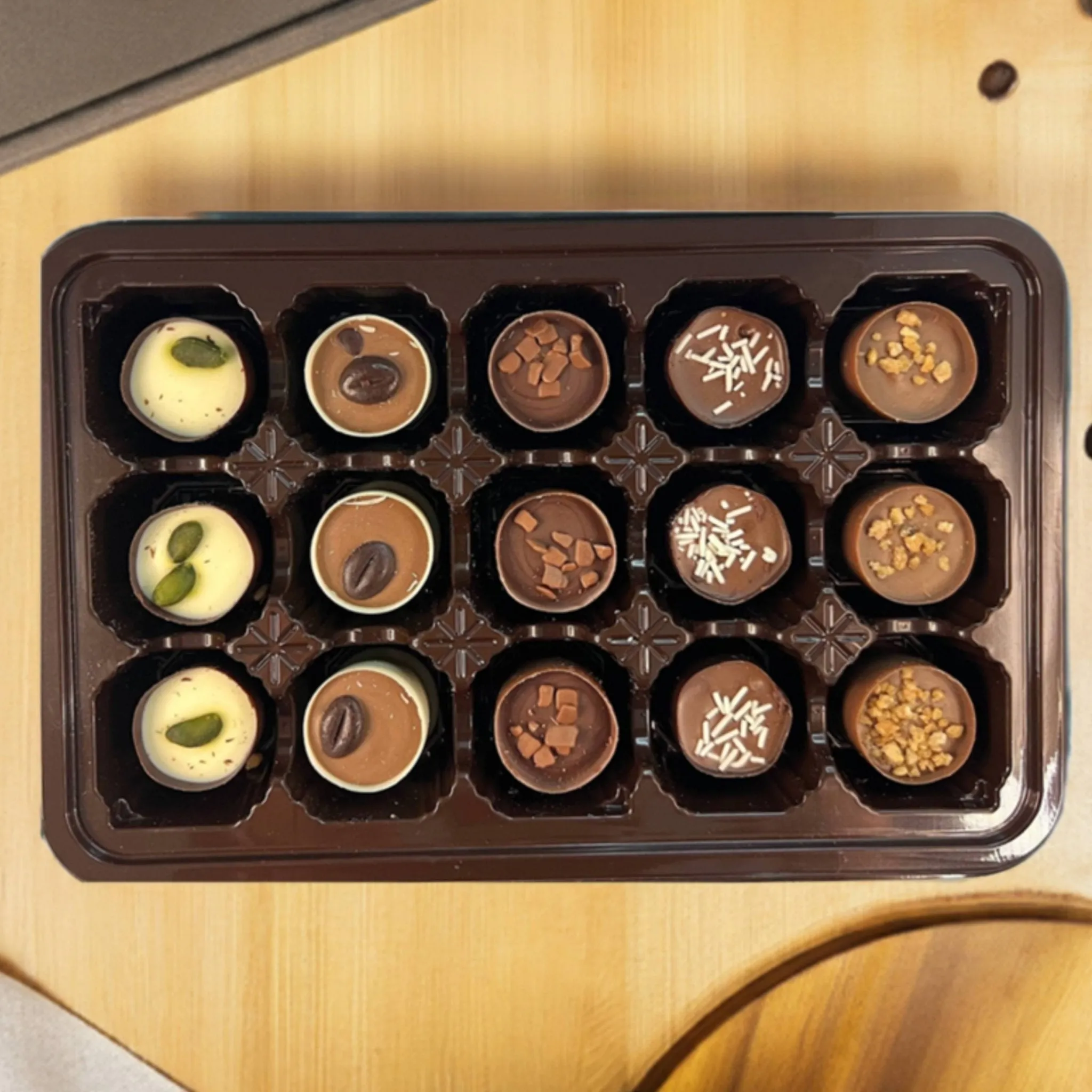 Andy Anand's 15 Pcs Belgian Chocolate Truffles & Praline Cups, Made with Freshest Cream, Fancy Imported Truffles Gift Box for Holiday Parties - Perfect for Any Occasion