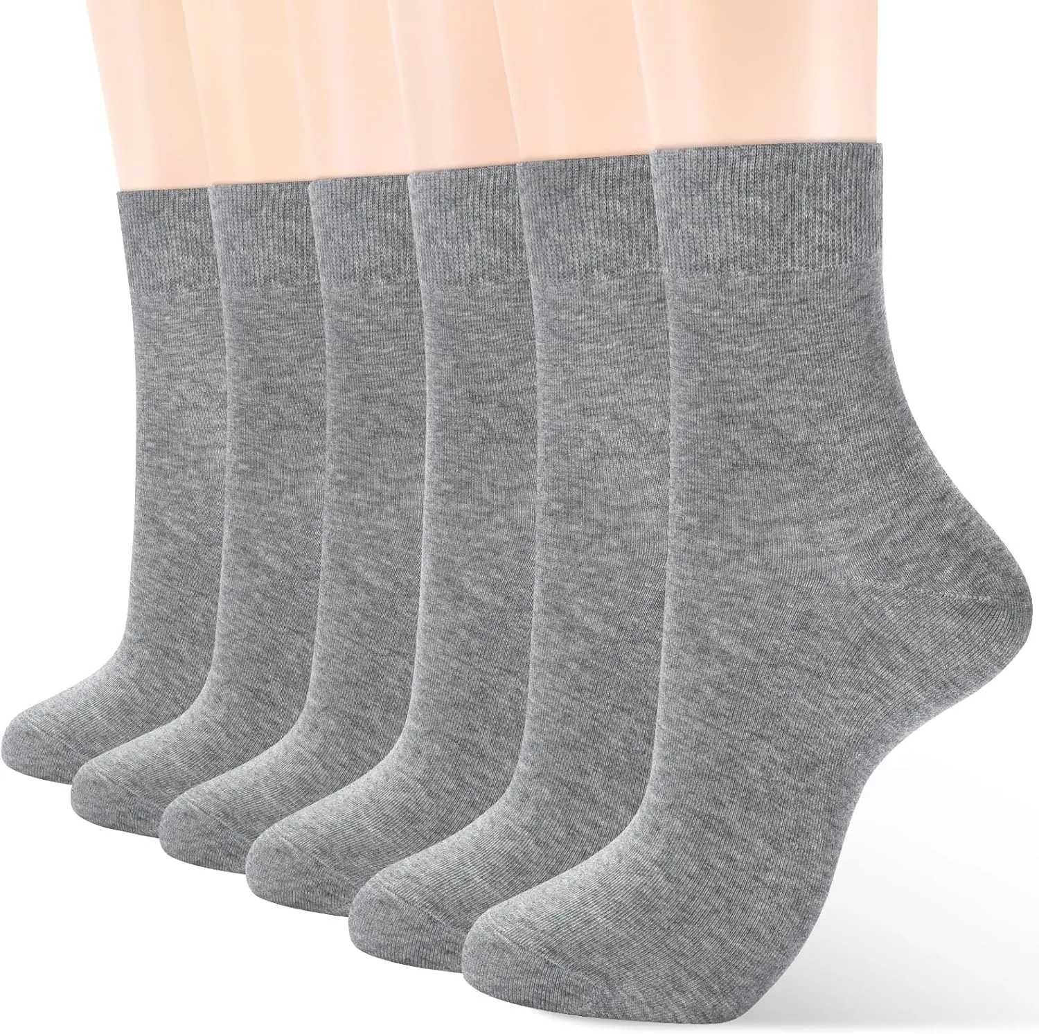 ATBITER Women's Thin Cotton Crew Socks - Soft Above Ankle Bootie Casual Dress Socks 6-Pairs With Gift Box