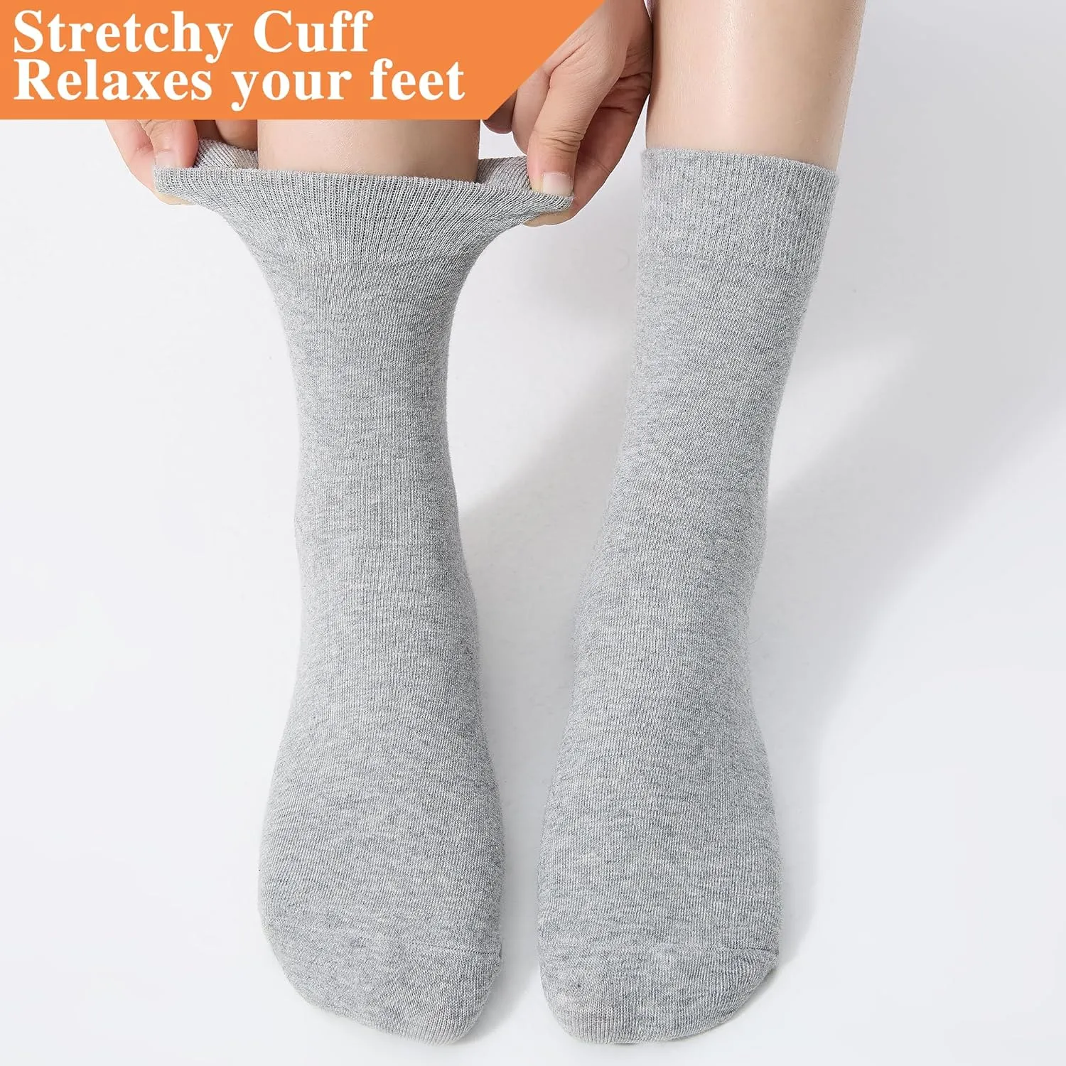 ATBITER Women's Thin Cotton Crew Socks - Soft Above Ankle Bootie Casual Dress Socks 6-Pairs With Gift Box
