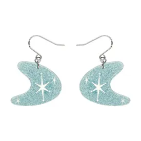 Atomic Boomerang Glitter Drop Earrings - Blue