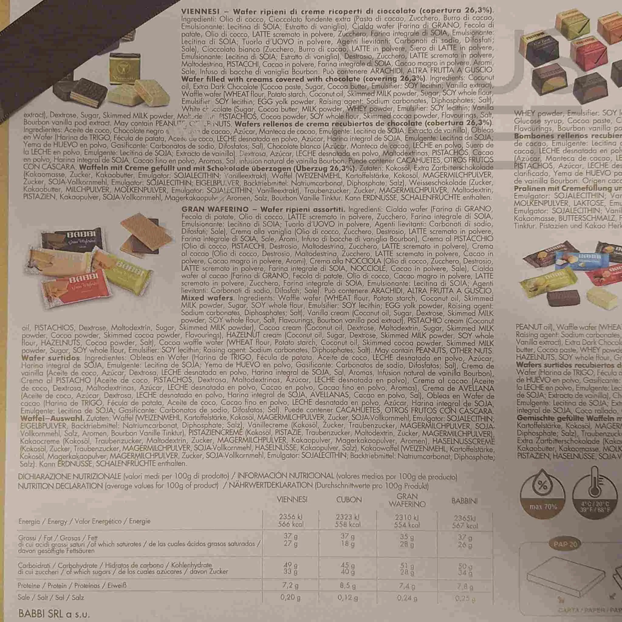 Babbi Luxury Wafer & Chocolate Praline Selection, 458g