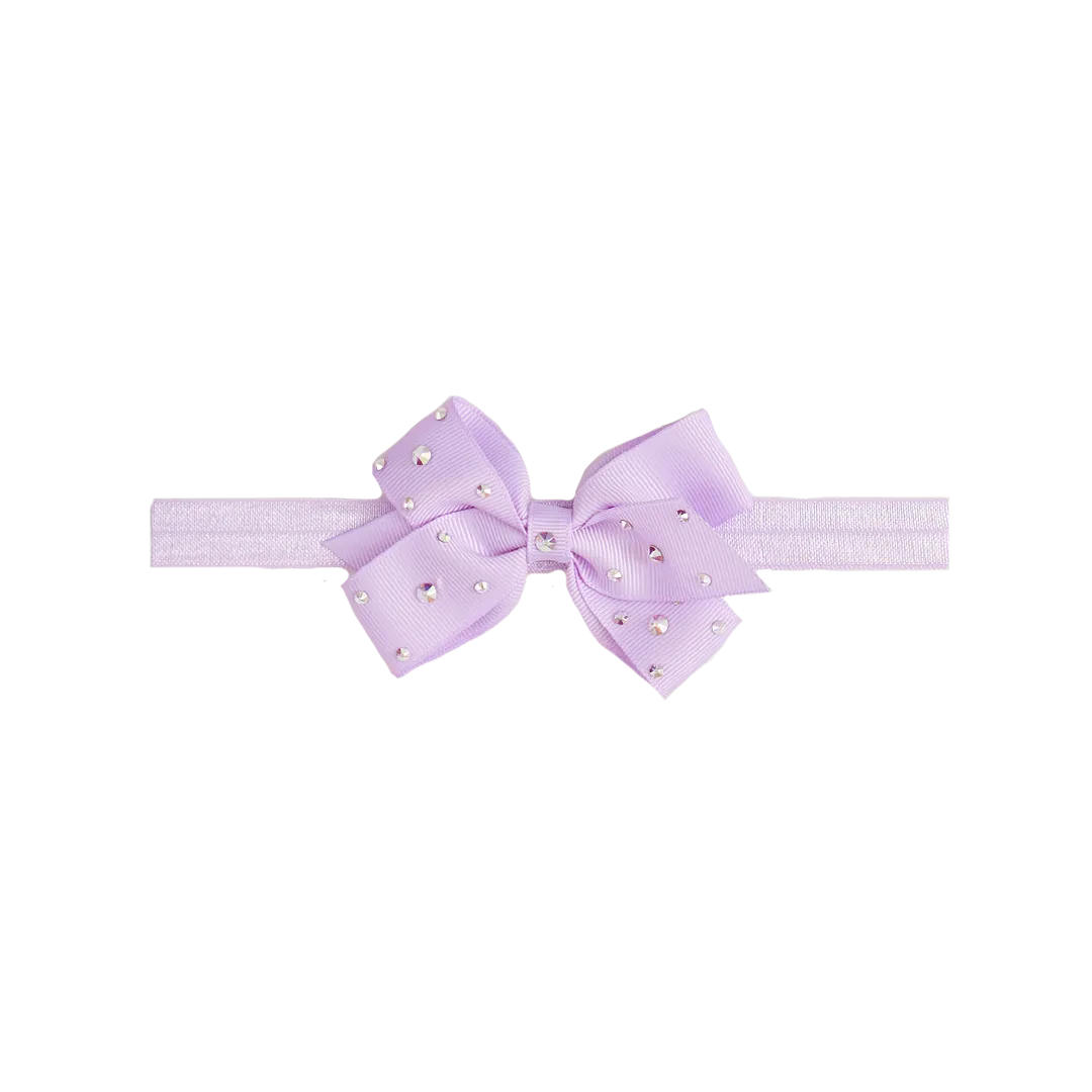 Baby Crystal Bow Headband - Lavender