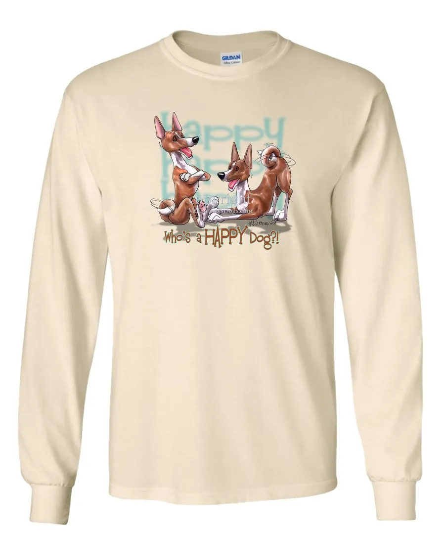 Basenji - Who's A Happy Dog - Long Sleeve T-Shirt