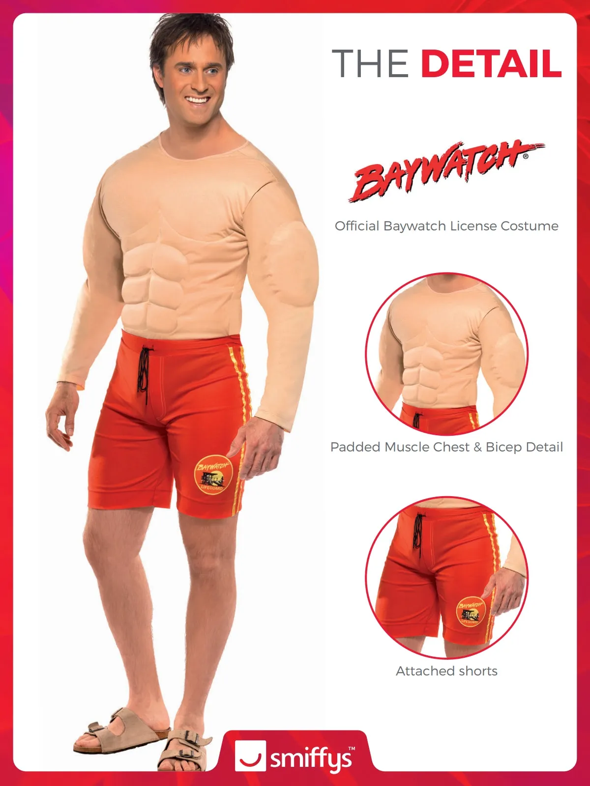 Baywatch Lifeguard Costume with Muscle Vest