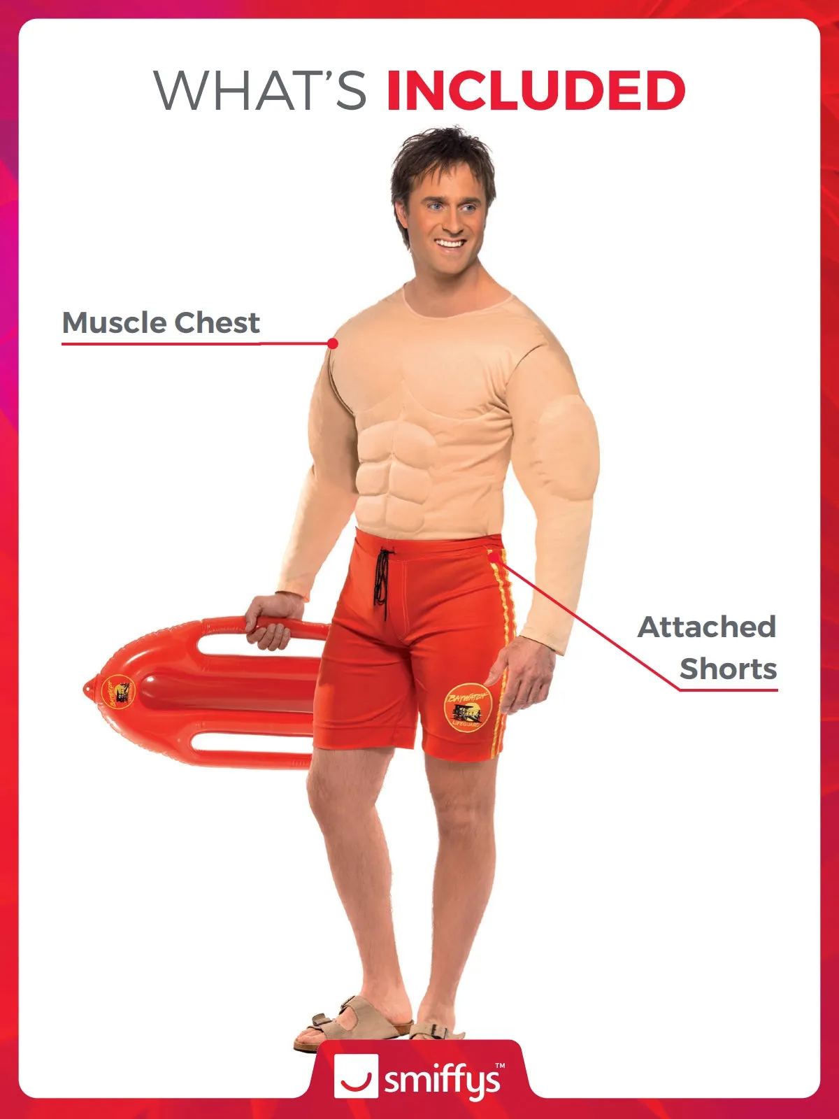 Baywatch Lifeguard Costume with Muscle Vest