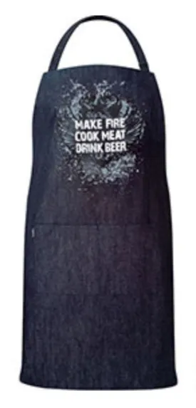 BBQ Denim Apron - Make Fire, Cook Meat, Drink Beer