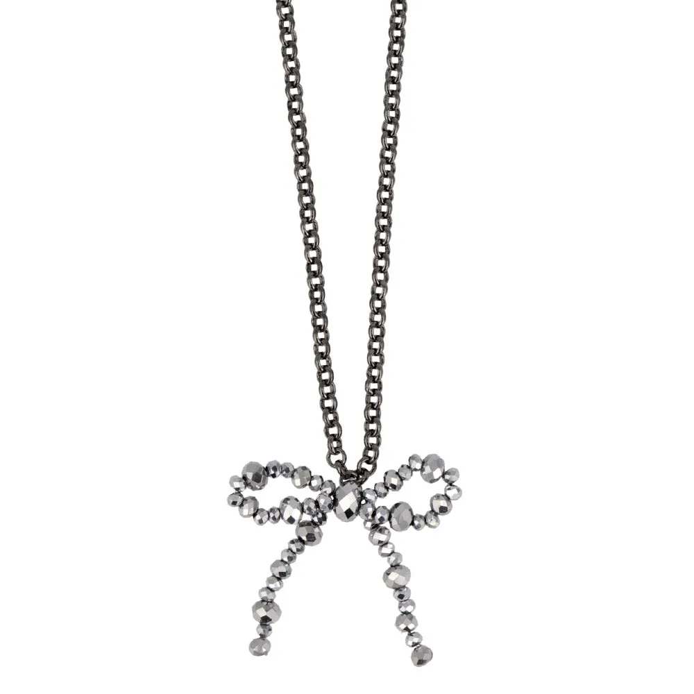 Beaded Bow Chain Necklace