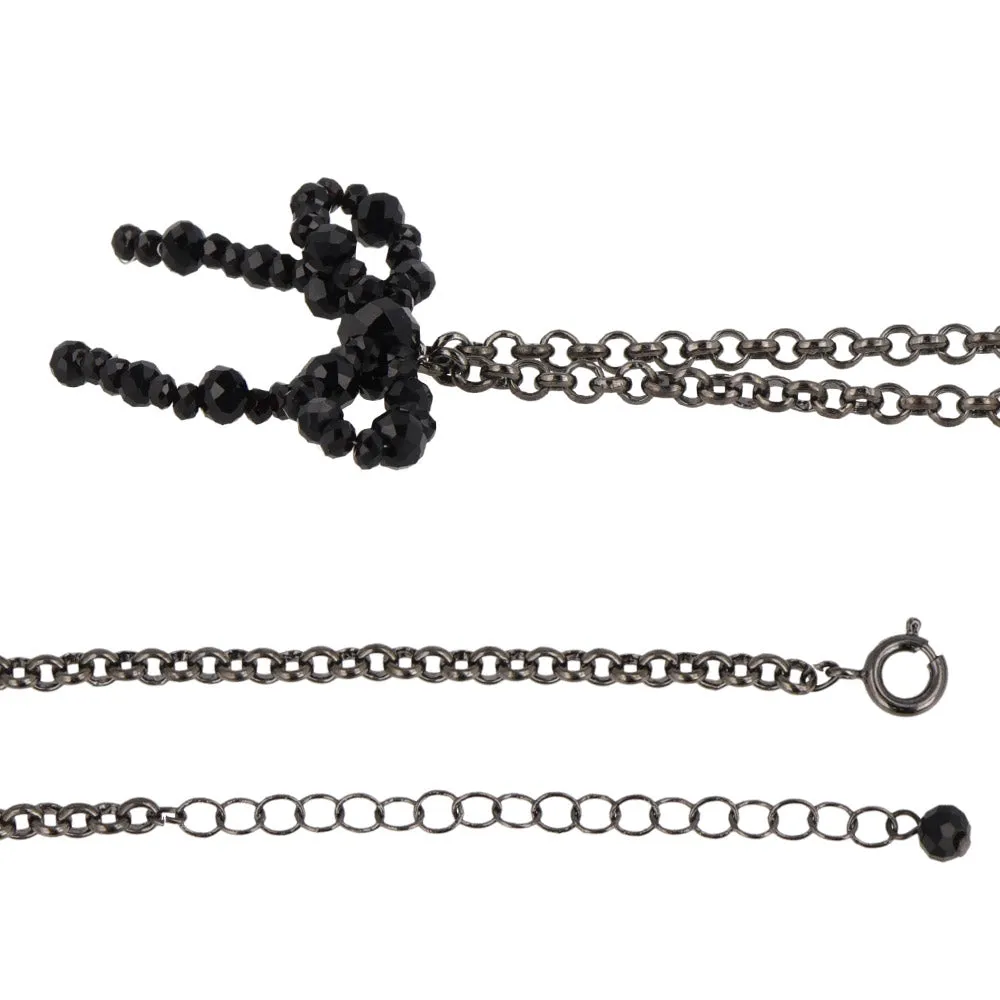 Beaded Bow Chain Necklace