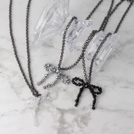 Beaded Bow Chain Necklace