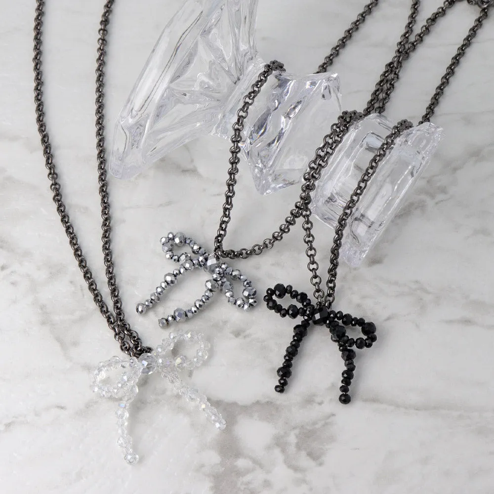 Beaded Bow Chain Necklace