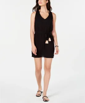 Becca Women's Jetsetter Tasseled Cover-Up Dress, Black, L