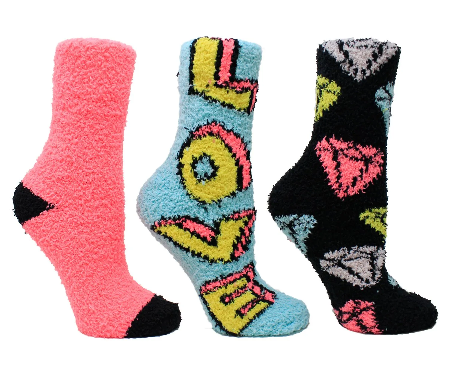 Betsey Johnson 3 Pack Fuzzy Socks in Gift Box - Love