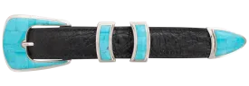 B.G. Mudd 1" Turquoise Mosaic Buckle Set