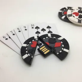 Black Poker Miniature Chip Novelty Pen Drive