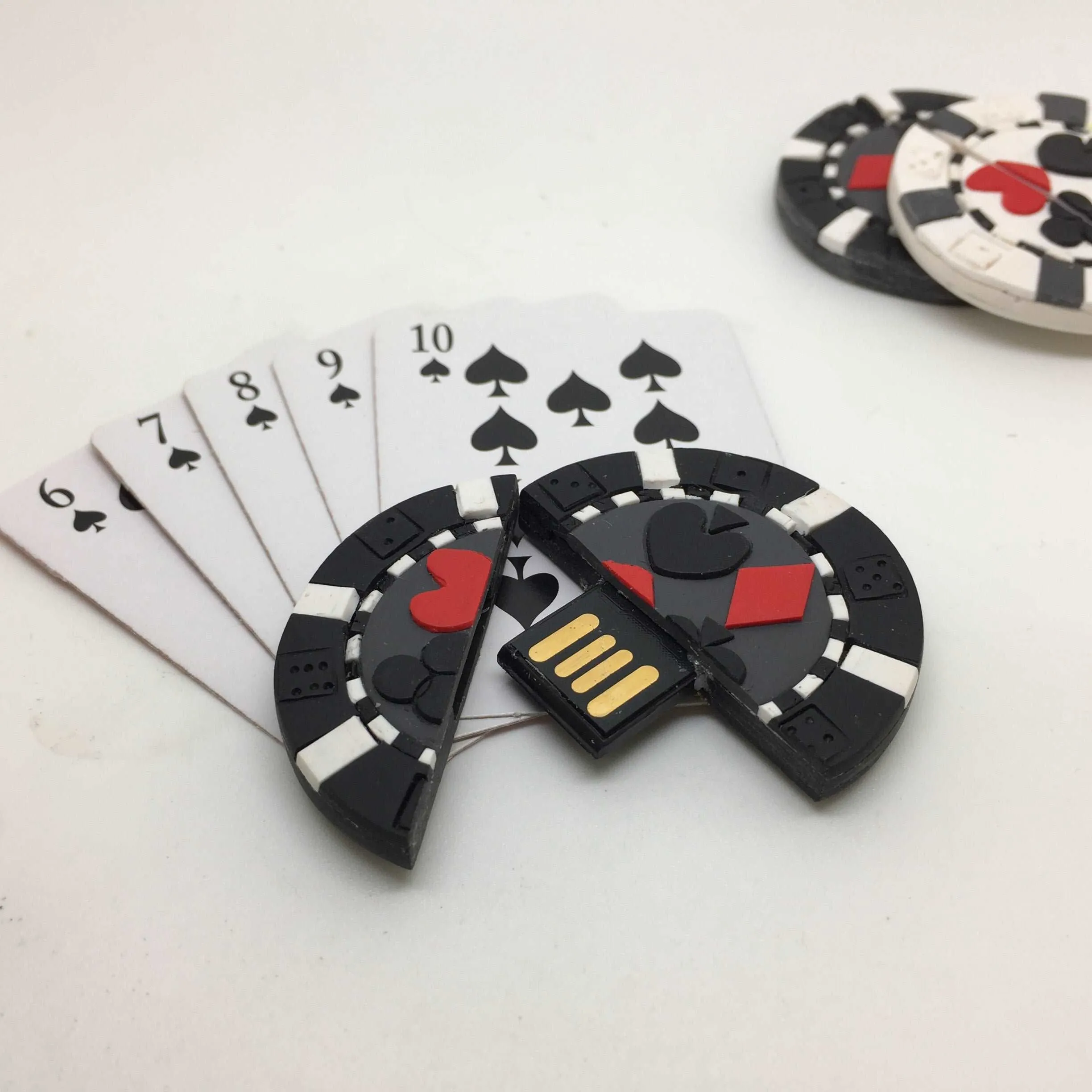 Black Poker Miniature Chip Novelty Pen Drive