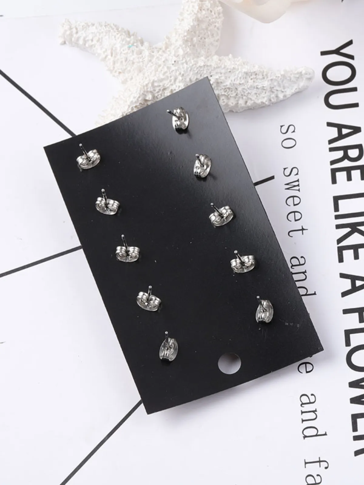 Bloom and Sparkle Acrylic Earrings 5-Piece Set