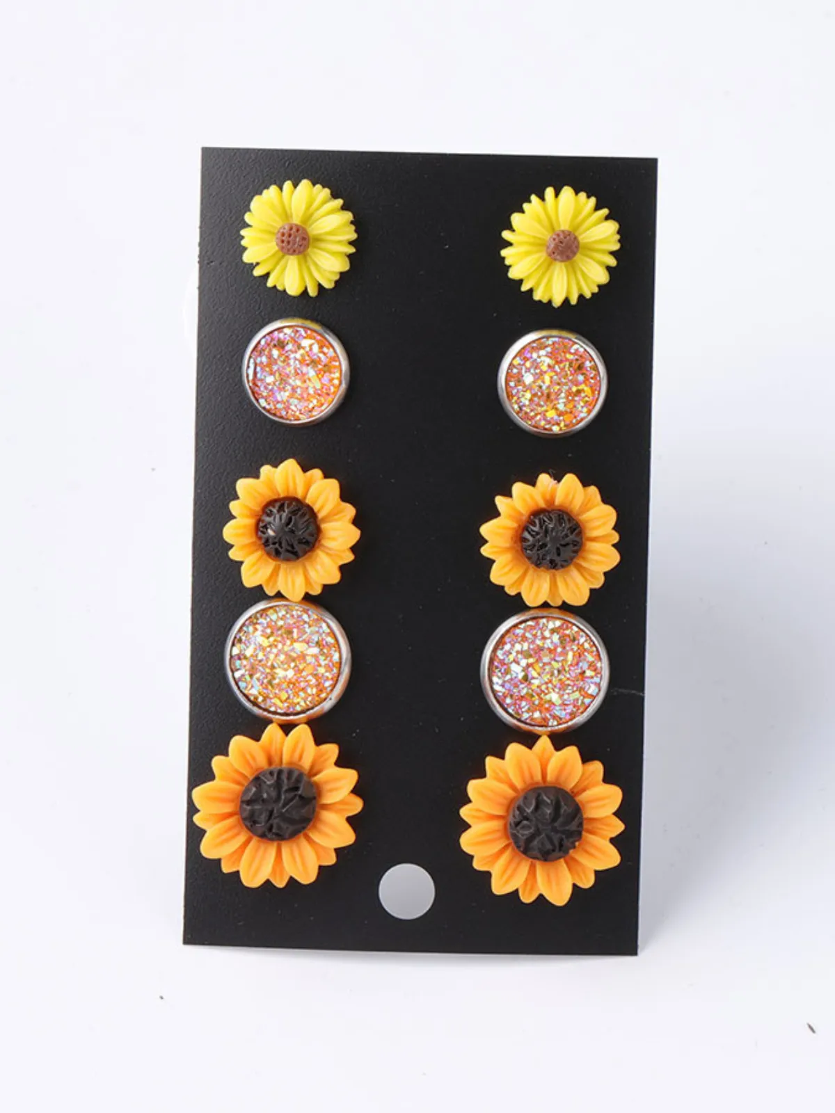 Bloom and Sparkle Acrylic Earrings 5-Piece Set