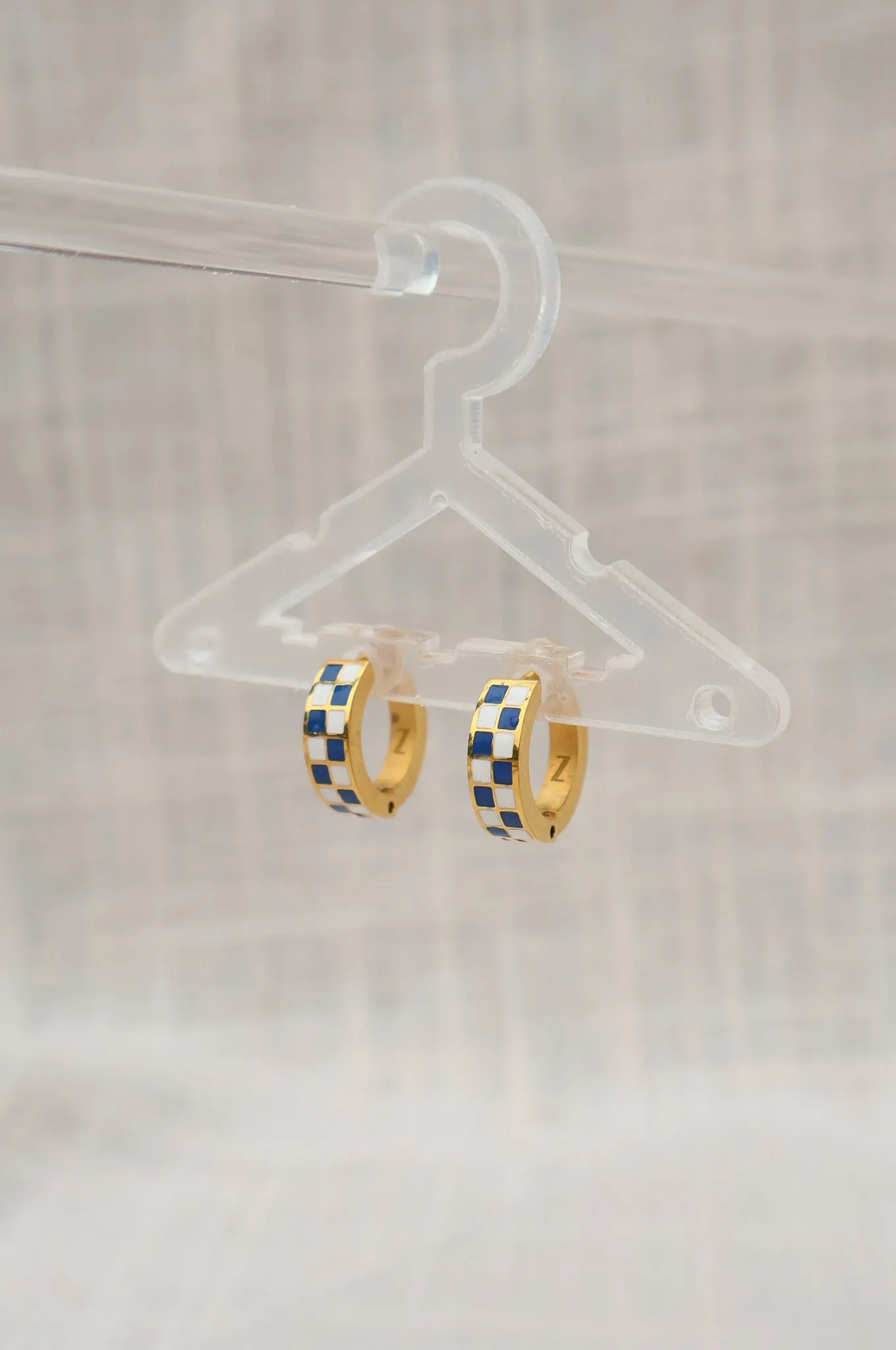Blue and White Checkered Hoops